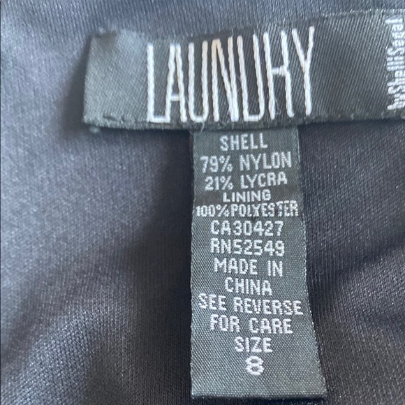 Laundry NWOT Floral Embroidered sequins Black Pants - Picture 7 of 7